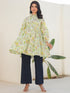 Green Pure Cotton Floral Printed Tiered Maternity Tunic